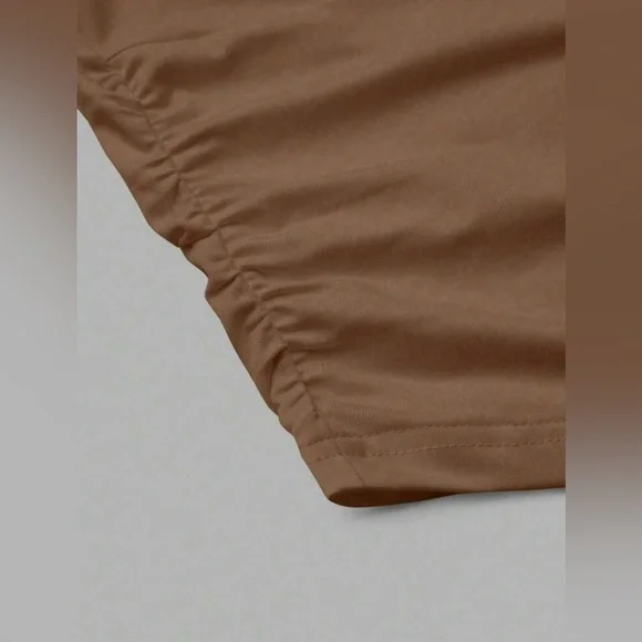 CALVAYA SOLID V-NECK SHORT SLEEVE TOP - Picture 3 of 3